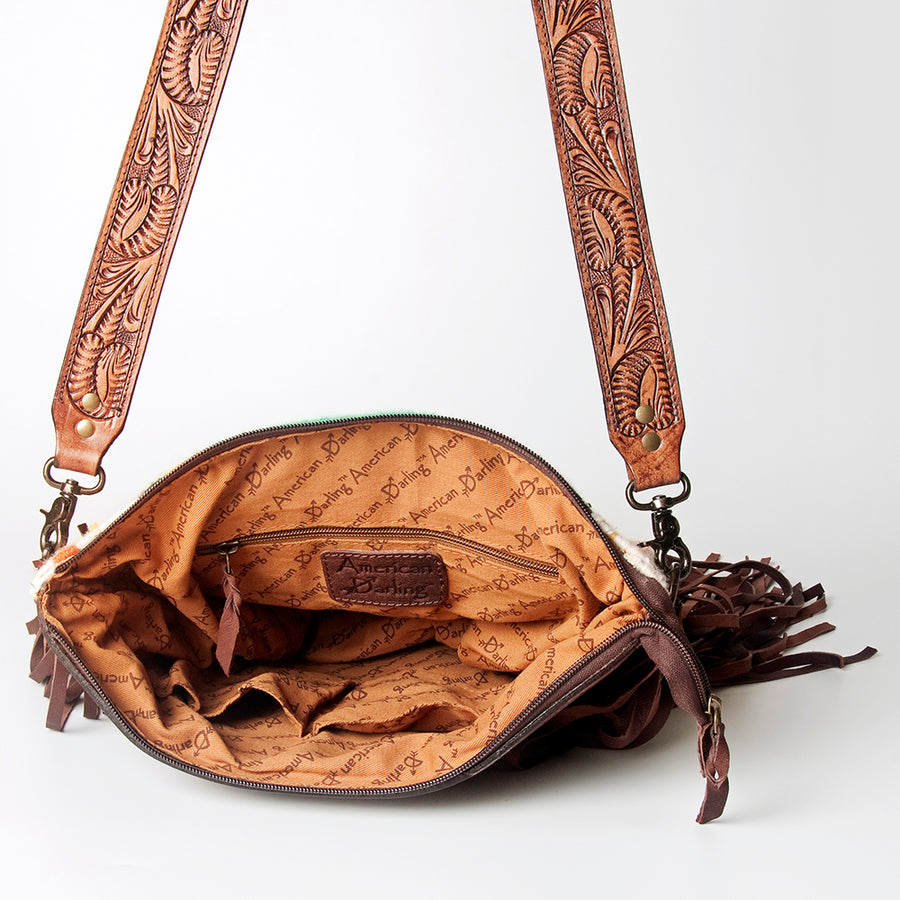 American Darling Cross Body Hand Tooled Saddle Blanket Genuine Leather Western Women Bag Handbag Purse | Crossbody for Cute