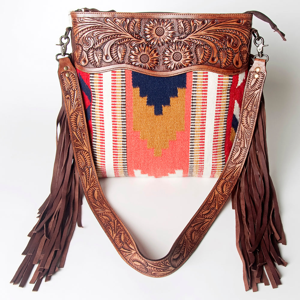 American Darling Signature Crossbody Hand Tooled Saddle Blanket Genuine Leather women bag western handbag purse