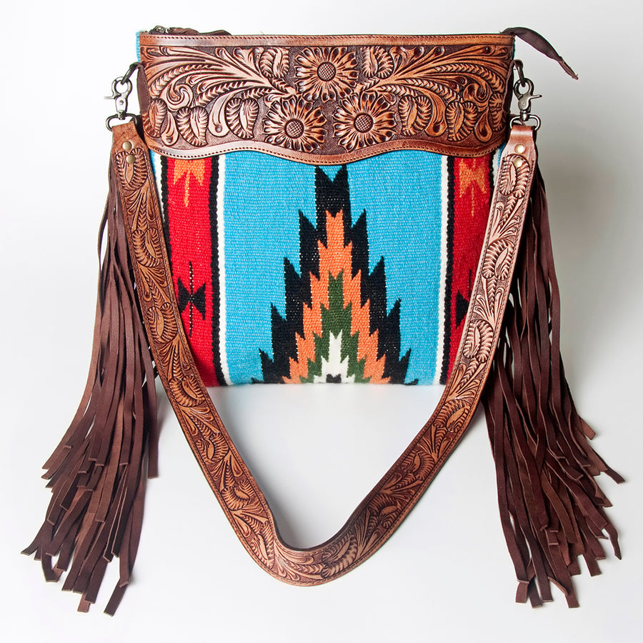 American Darling Signature Crossbody Hand Tooled Saddle Blanket Genuine Leather women bag western handbag purse