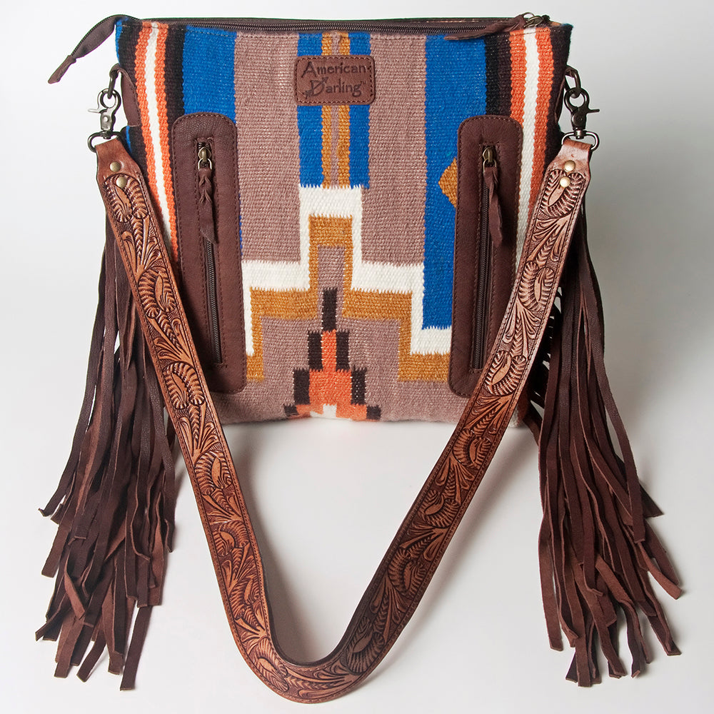 American Darling Signature Crossbody Hand Tooled Saddle Blanket Genuine Leather women bag western handbag purse