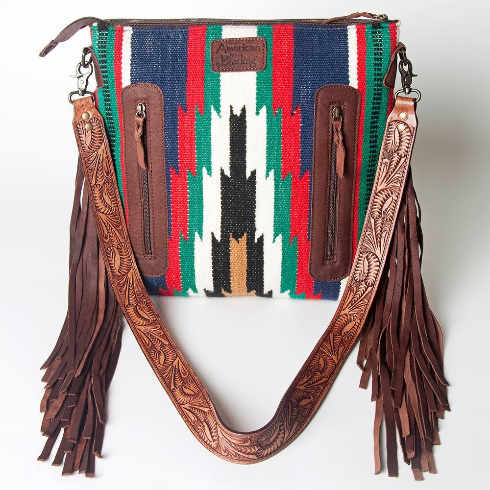 American Darling Signature Crossbody Hand Tooled Saddle Blanket Genuine Leather women bag western handbag purse