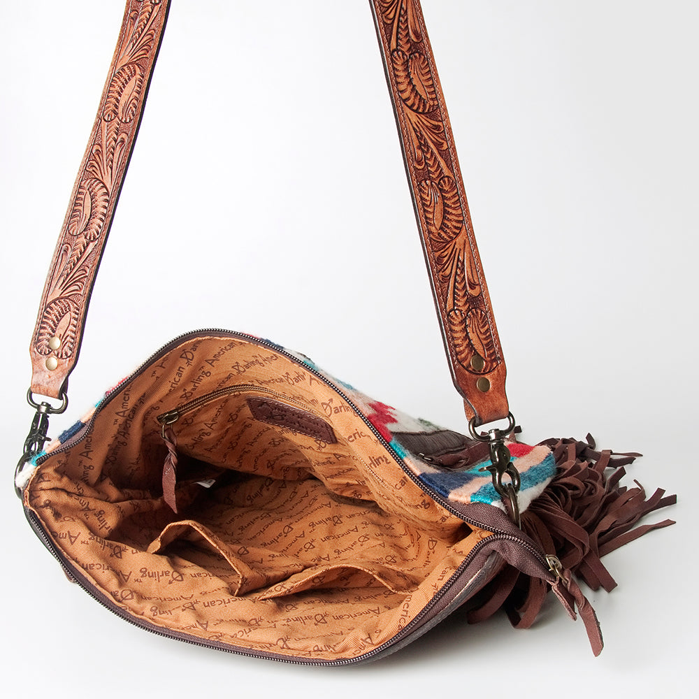 American Darling Signature Crossbody Hand Tooled Saddle Blanket Genuine Leather women bag western handbag purse