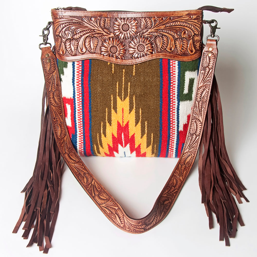 American Darling Signature Crossbody Hand Tooled Saddle Blanket Genuine Leather women bag western handbag purse