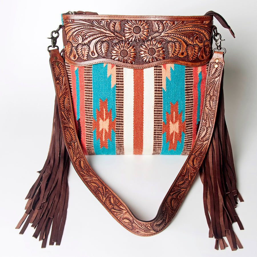 American Darling Signature Crossbody Hand Tooled Saddle Blanket Genuine Leather women bag western handbag purse