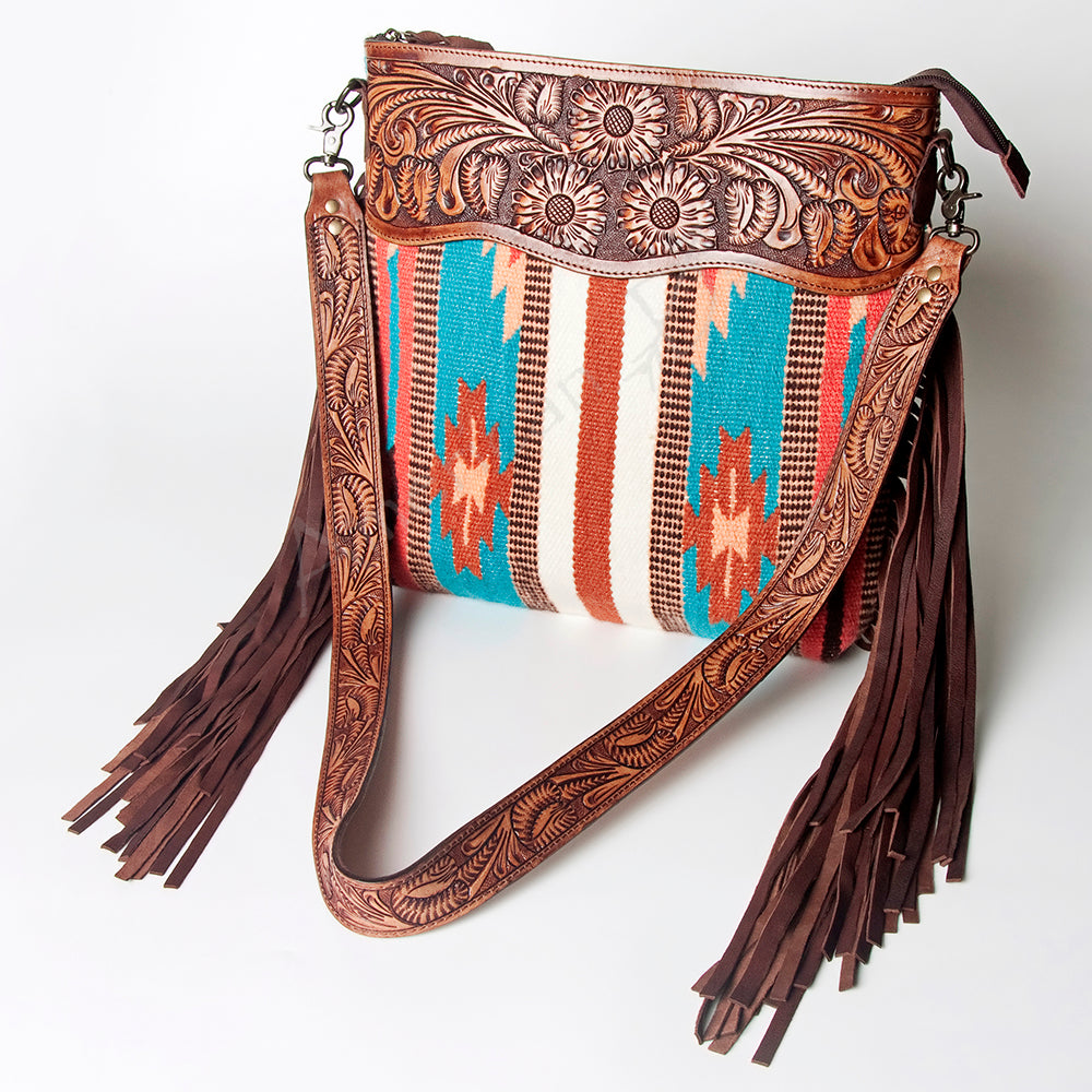 American Darling Signature Crossbody Hand Tooled Saddle Blanket Genuine Leather women bag western handbag purse