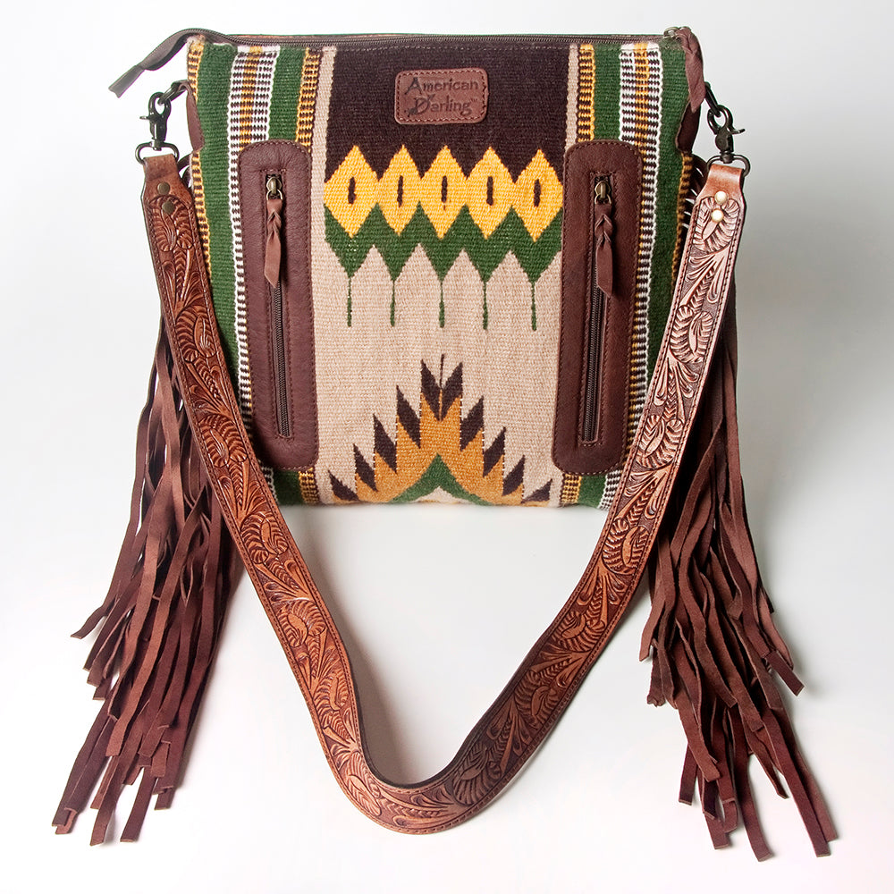 American Darling Signature Crossbody Hand Tooled Saddle Blanket Genuine Leather women bag western handbag purse