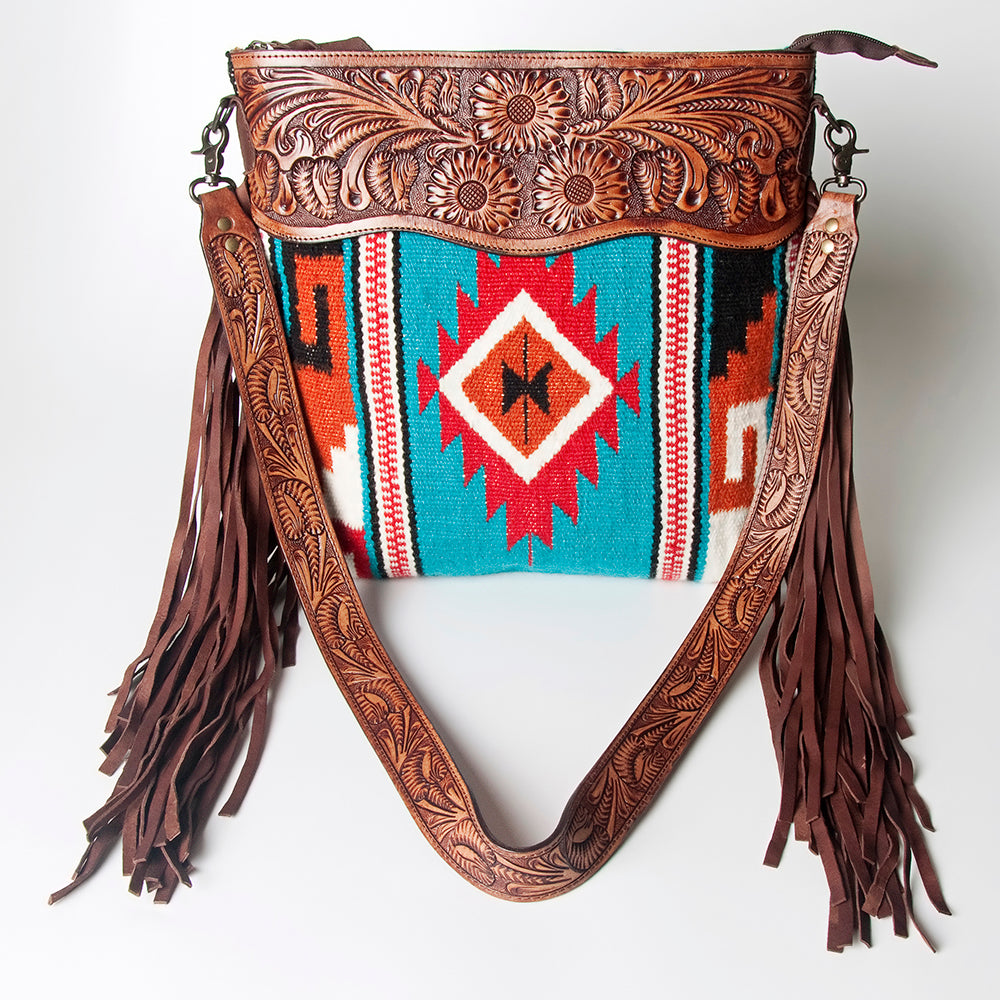 American Darling Signature Crossbody Hand Tooled Saddle Blanket Genuine Leather women bag western handbag purse