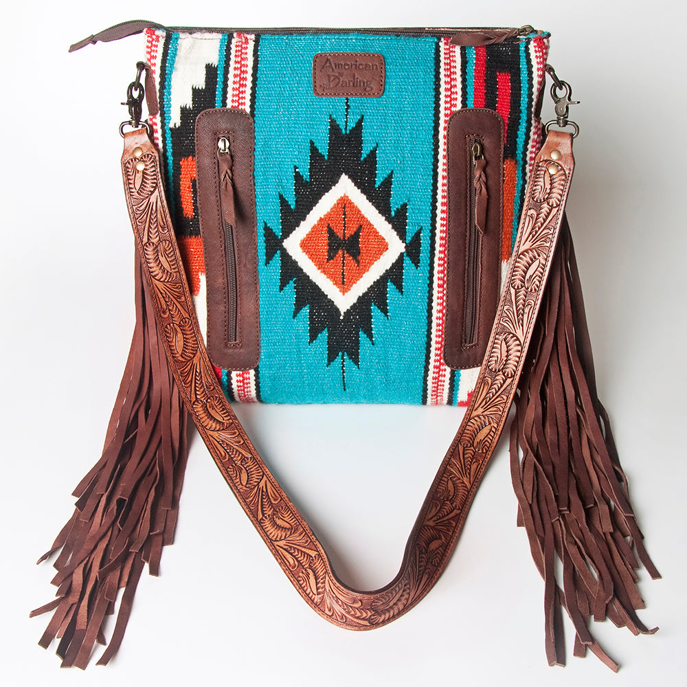 American Darling Signature Crossbody Hand Tooled Saddle Blanket Genuine Leather women bag western handbag purse