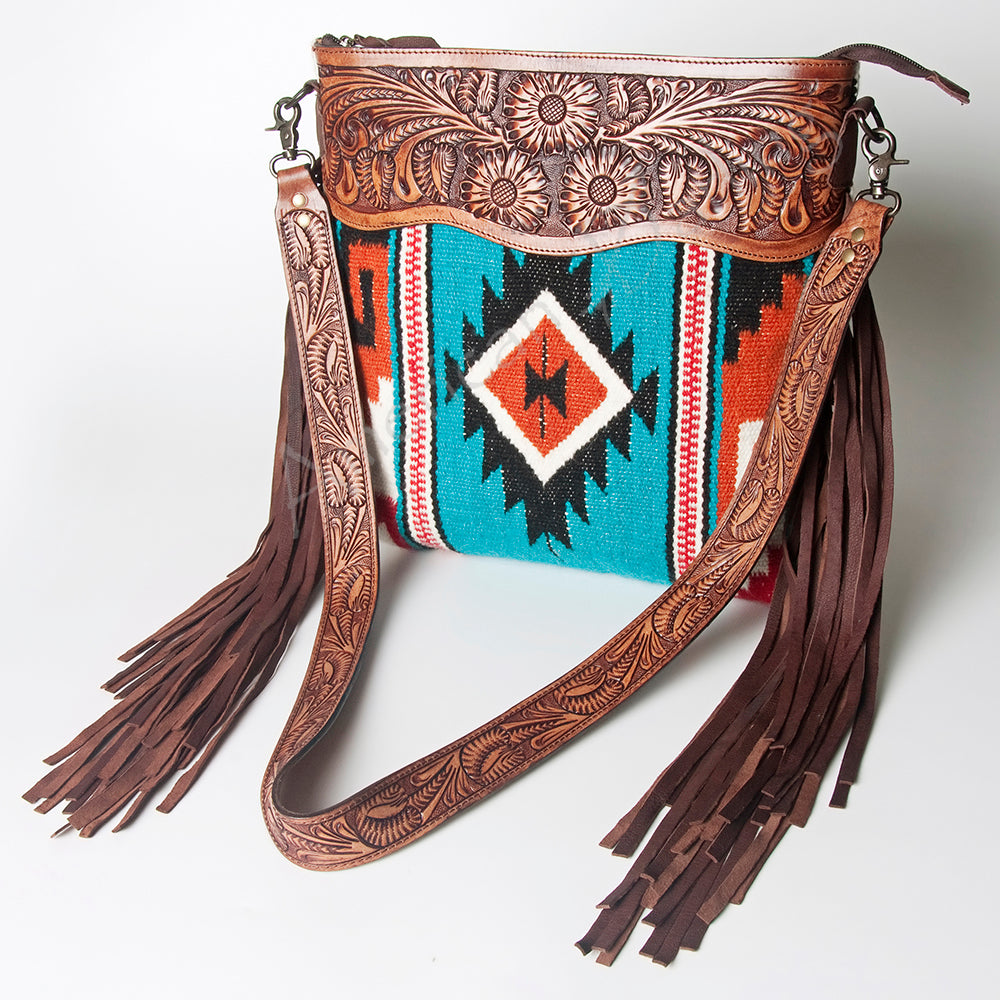 American Darling Signature Crossbody Hand Tooled Saddle Blanket Genuine Leather Women Bag Western Handbag Purse