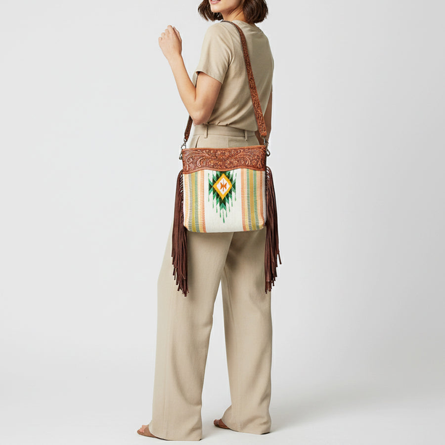 American Darling Signature Crossbody Hand Tooled Saddle Blanket Genuine Leather women bag western handbag purse