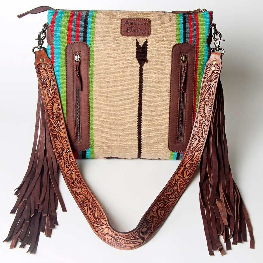 American Darling Signature Crossbody Hand Tooled Saddle Blanket Genuine Leather women bag western handbag purse