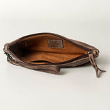 Never Mind Nmbg101B Wristlet Vintage Handmade Genuine Cowhide Leather Women Bag Western Handbag Purse