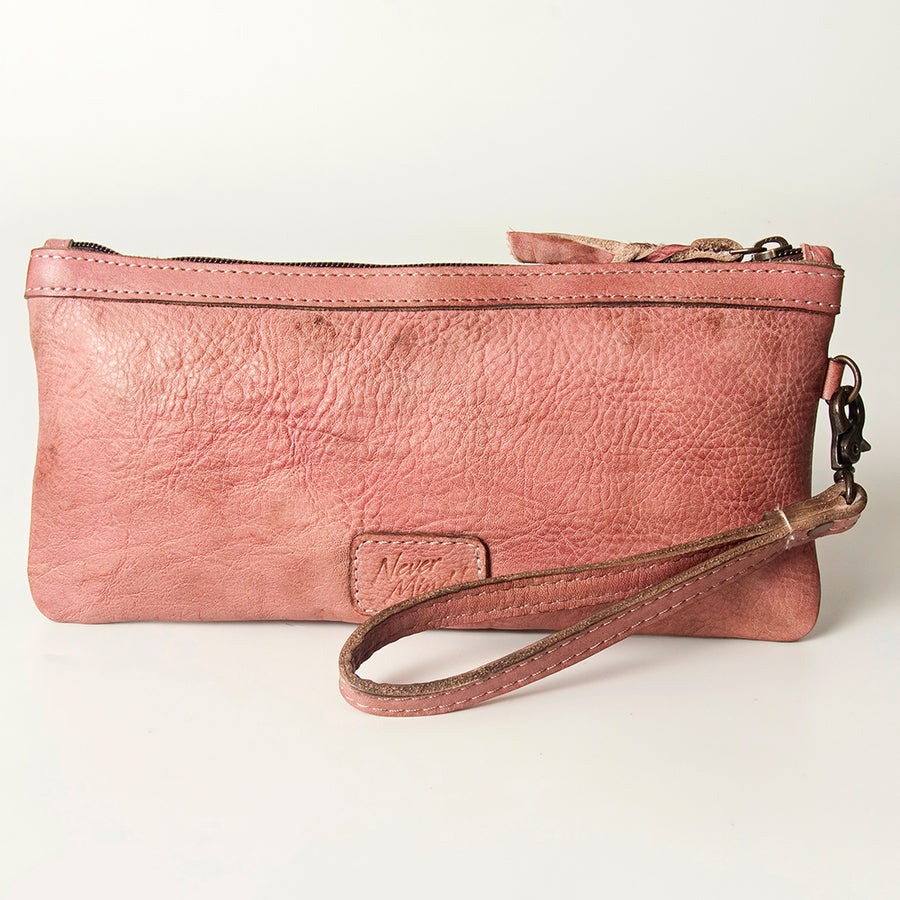 Never Mind Nmbg101C Wristlet Vintage Handmade Genuine Cowhide Leather Women Bag Western Handbag Purse
