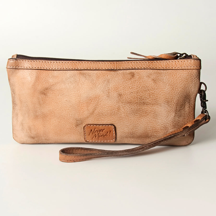 Never Mind Nmbg101D Wristlet Vintage Handmade Genuine Cowhide Leather Women Bag Western Handbag Purse