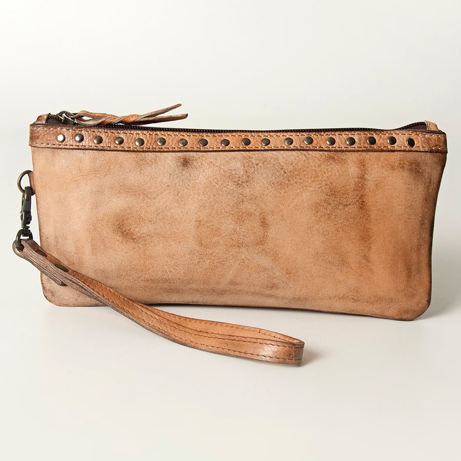 Never Mind Nmbg101D Wristlet Vintage Handmade Genuine Cowhide Leather Women Bag Western Handbag Purse