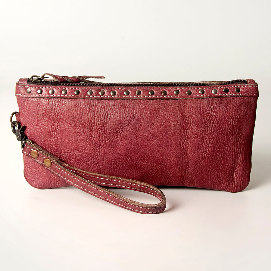Never Mind Nmbg101E Wristlet Vintage Handmade Genuine Cowhide Leather Women Bag Western Handbag Purse