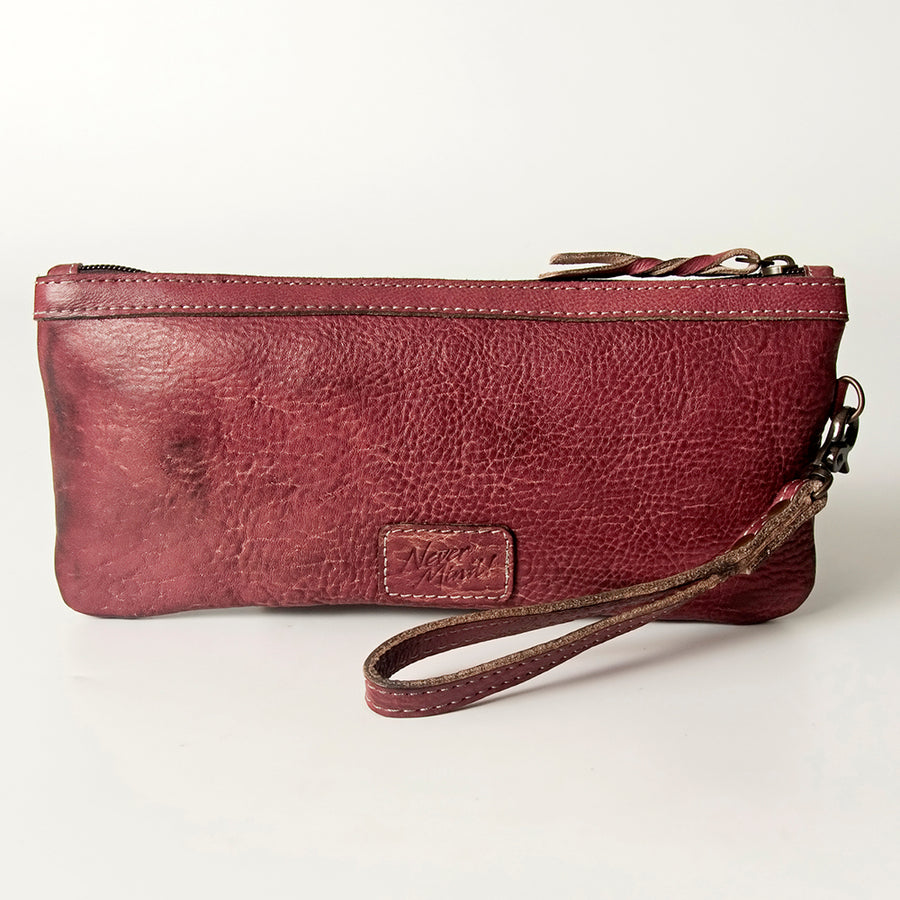 Never Mind Nmbg101E Wristlet Vintage Handmade Genuine Cowhide Leather Women Bag Western Handbag Purse