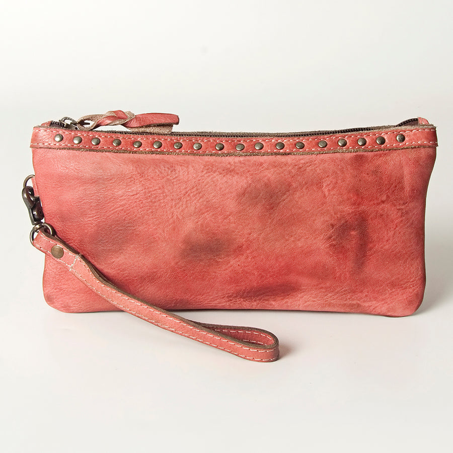 Never Mind Nmbg101F Wristlet Vintage Handmade Genuine Cowhide Leather Women Bag Western Handbag Purse