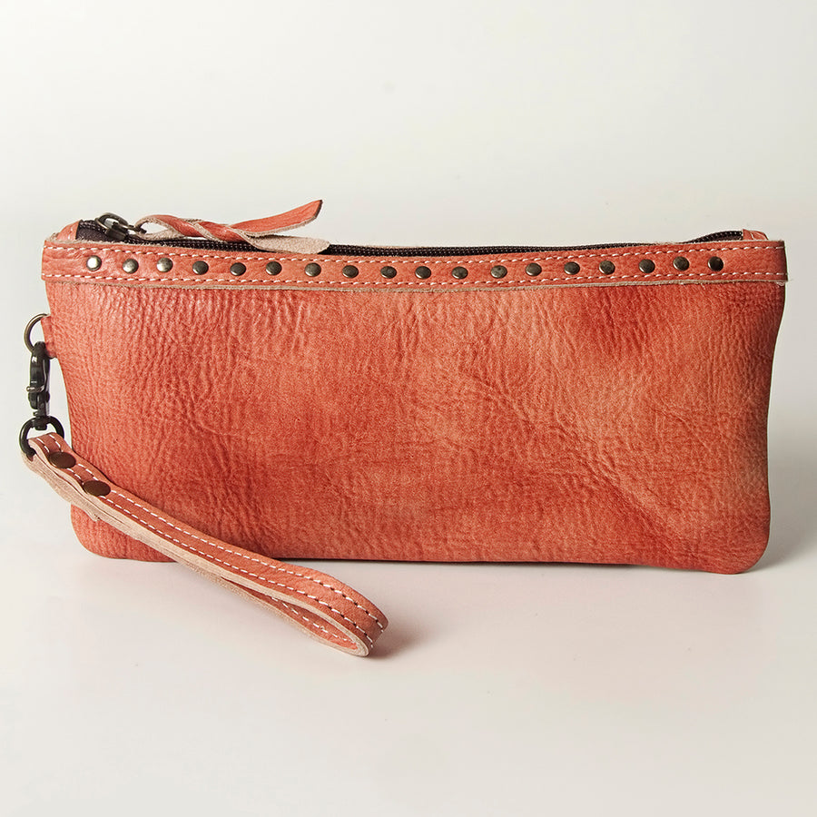 Never Mind Nmbg101I Wristlet Vintage Handmade Genuine Cowhide Leather Women Bag Western Handbag Purse