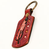 American Darling ADKR193 Hand Tooled Carved Genuine Leather Keyring