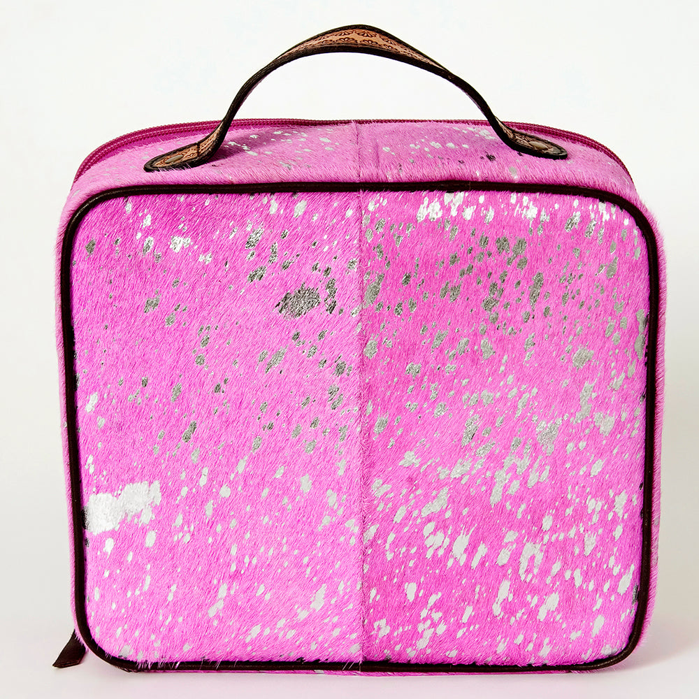 American Darling Jewelry Case Hand Tooled Hair-On Genuine Leather Women Bag Western Handbag Purse | Organizer for Travel