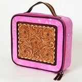 American Darling Jewelry Case Hand Tooled Hair-On Genuine Leather Women Bag Western Handbag Purse | Organizer for Travel