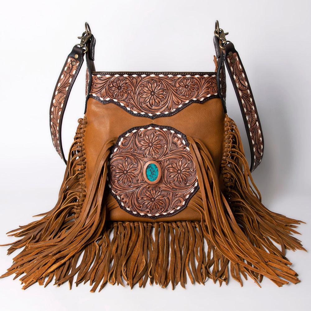 American Darling Cross Body Hand Tooled Hair on-Genuine Leather Western Women Bag Handbag Purse | Crossbody for Cute