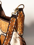American Darling Cross Body Hand Tooled Hair on-Genuine Leather Western Women Bag Handbag Purse | Crossbody for Cute