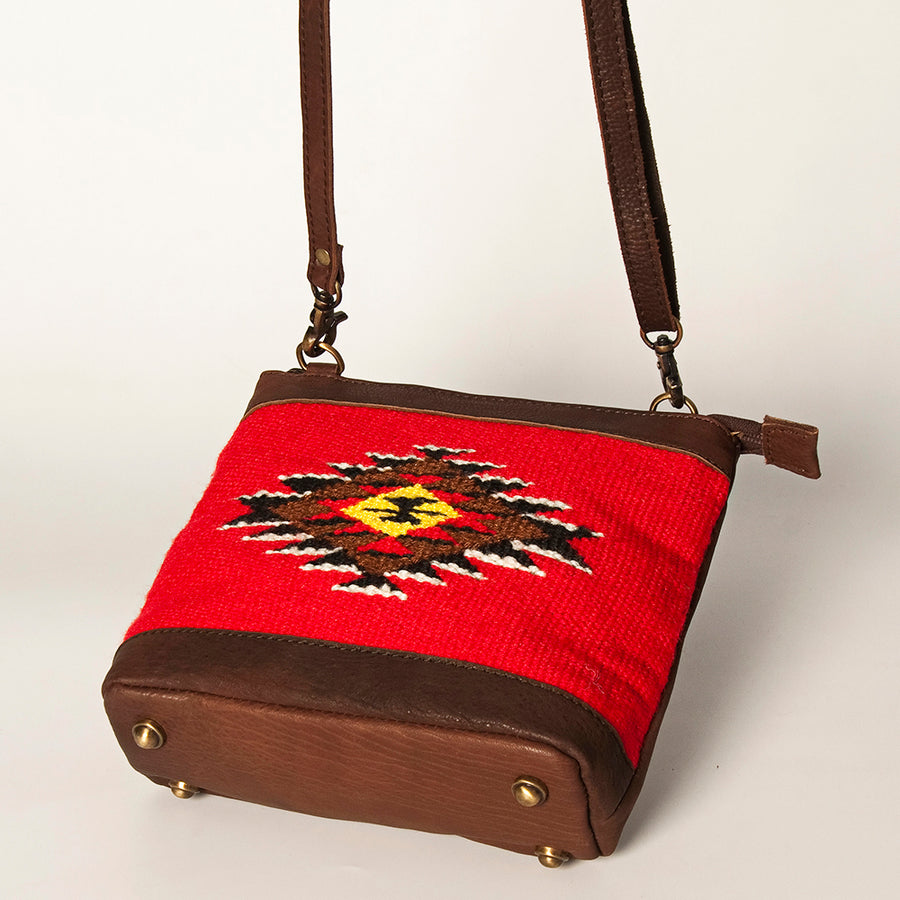 American Darling Large Cross body Bag for Women Hand Woven Saddle Blanket Vegetable-Tanned Genuine Leather YKK Zipper