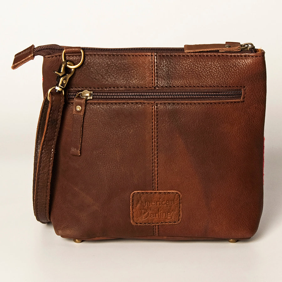 American Darling Large Cross body Bag for Women Hand Woven Saddle Blanket Vegetable-Tanned Genuine Leather YKK Zipper