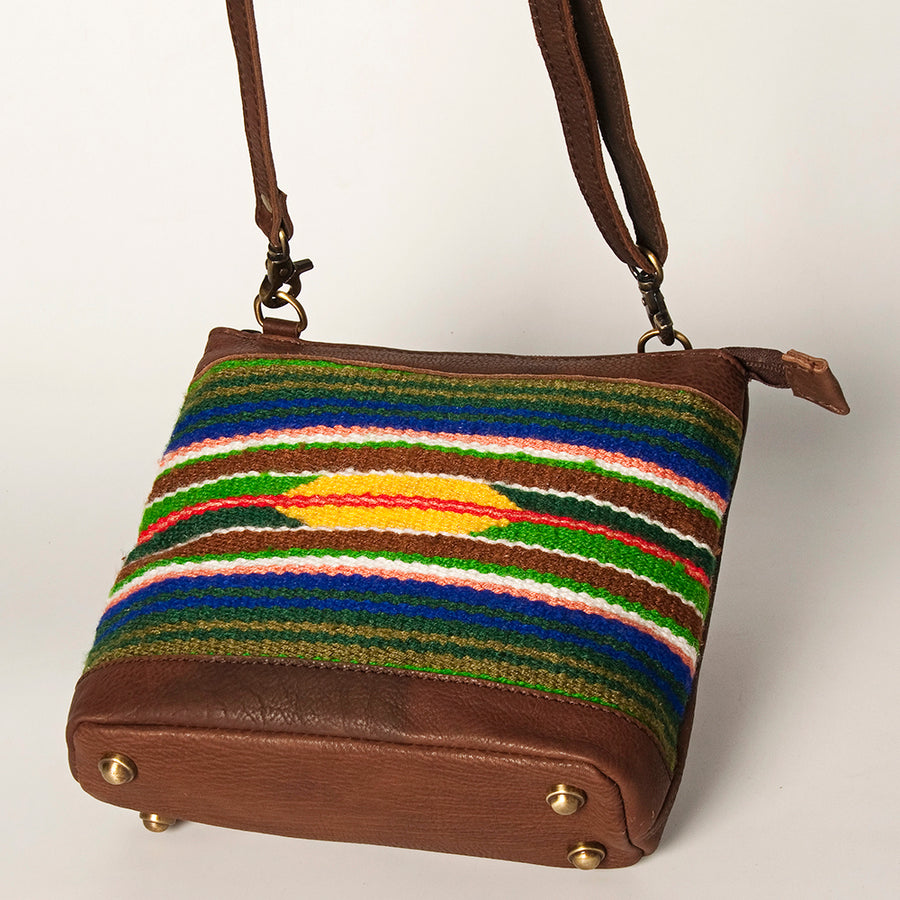 American Darling Large Cross body Bag for Women Hand Woven Saddle Blanket Vegetable-Tanned Genuine Leather YKK Zipper