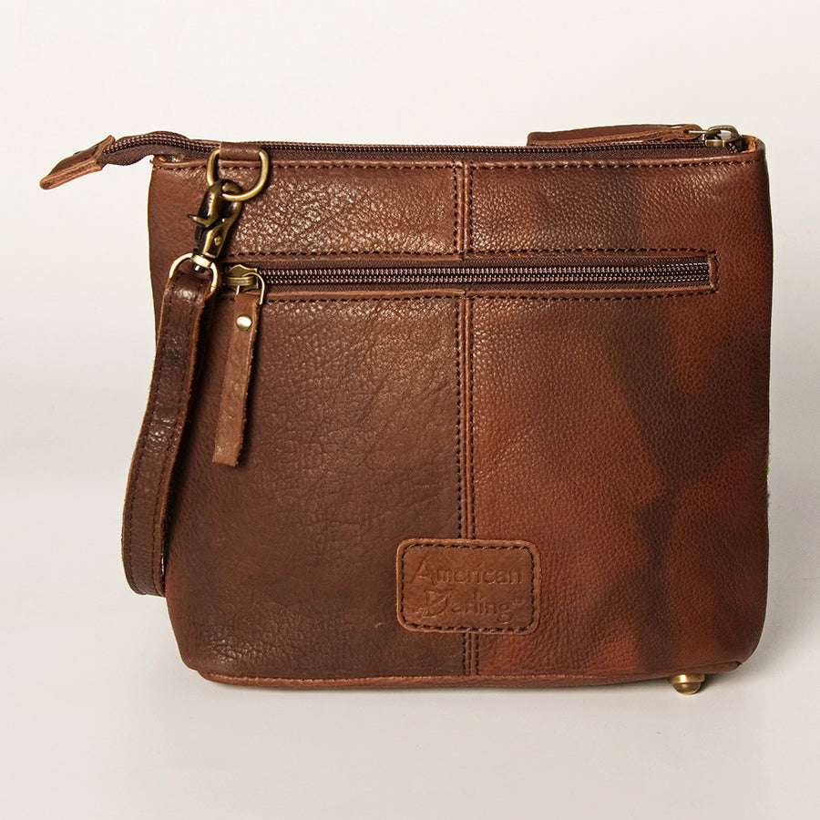 American Darling Large Cross body Bag for Women Hand Woven Saddle Blanket Vegetable-Tanned Genuine Leather YKK Zipper