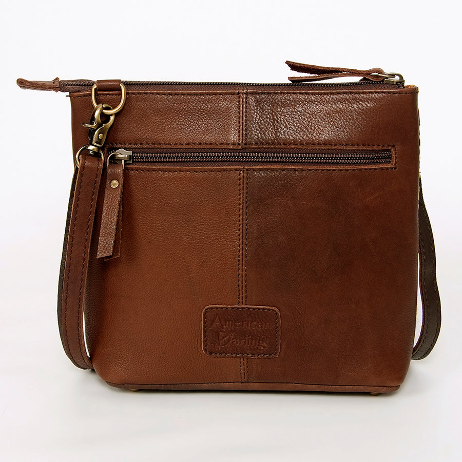 American Darling Large Cross body Bag for Women Hand Woven Saddle Blanket Vegetable-Tanned Genuine Leather YKK Zipper