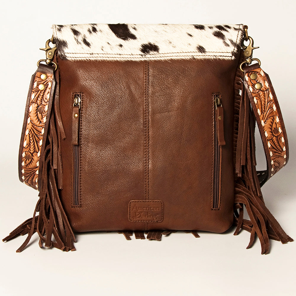 American Darling Cross Body Hand Tooled Hair on-Genuine Leather Western Women Bag Handbag Purse | Crossbody for Cute