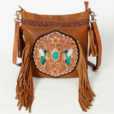 American Darling Large Crossbody Hand Tooled Genuine Leather Western Women Bag Handbag Purse | for Cute