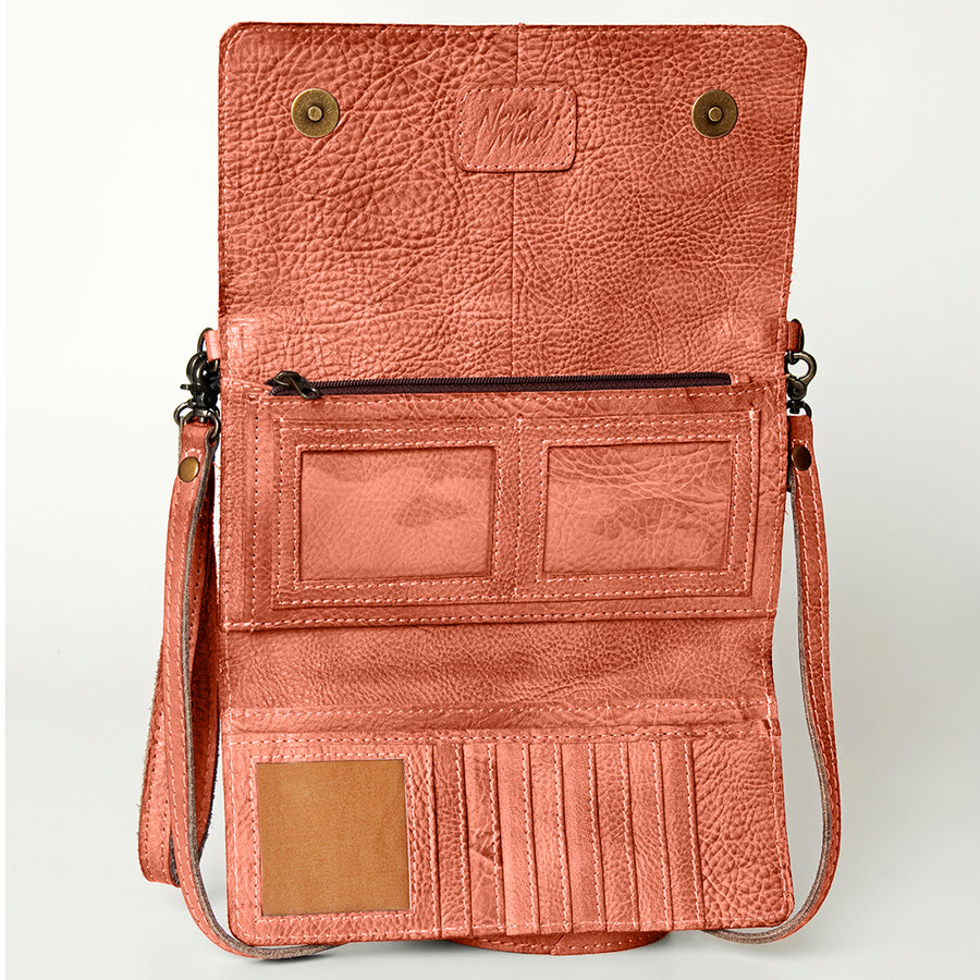 Never Mind Nmbg103C Wallet Vintage Handmade Genuine Cowhide Leather Women Bag Western Handbag Purse