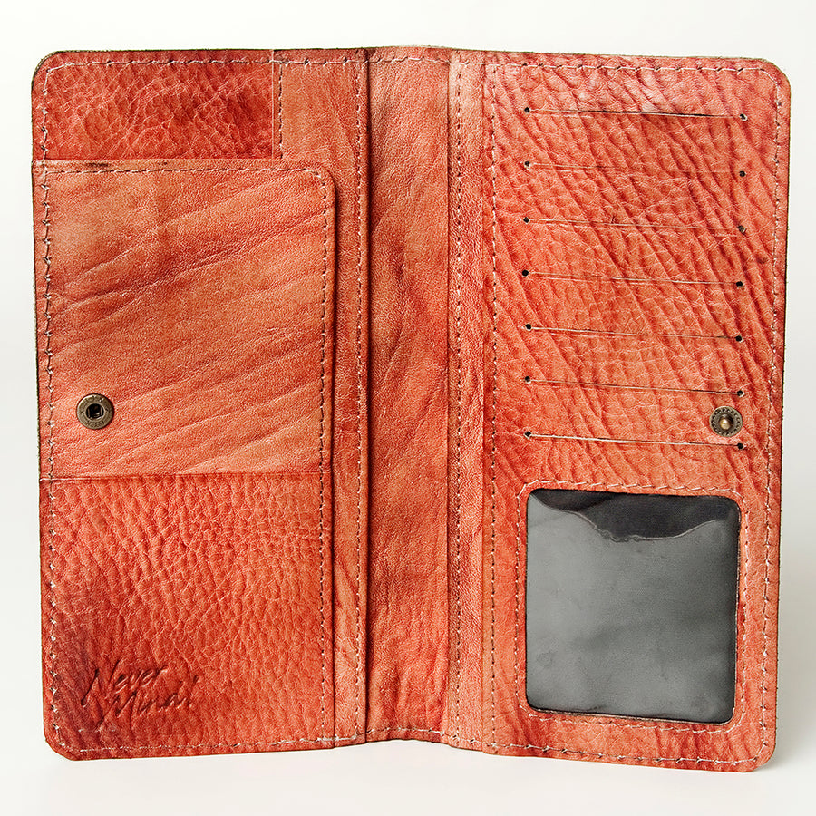 Never Mind Nmbg104A Wallet Vintage Handmade Genuine Cowhide Leather Women Bag Western Handbag Purse