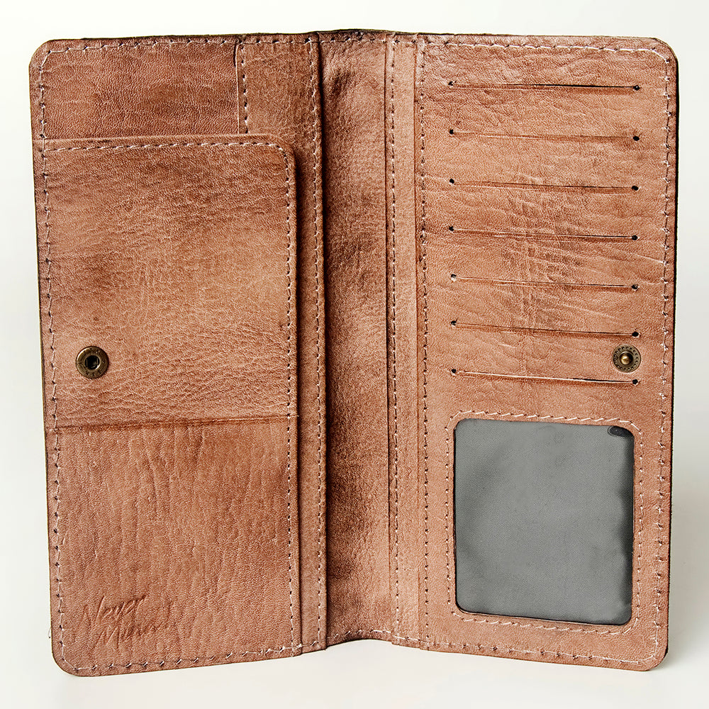 Never Mind Nmbg104D Wallet Vintage Handmade Genuine Cowhide Leather Women Bag Western Handbag Purse