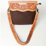 American Darling Clutch Hand Tooled Hair On Genuine Leather Women Bag Western Handbag Purse