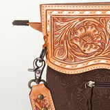 American Darling Clutch Hand Tooled Hair On Genuine Leather Women Bag Western Handbag Purse