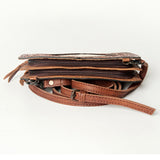 American Darling ADBG805 Clutch Hand Tooled Hair-On Genuine Leather Women Bag Western Handbag Purse