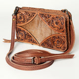 American Darling Clutch Hand Tooled Hair-On Genuine Leather Women Bag Western Handbag Purse|Clutch |