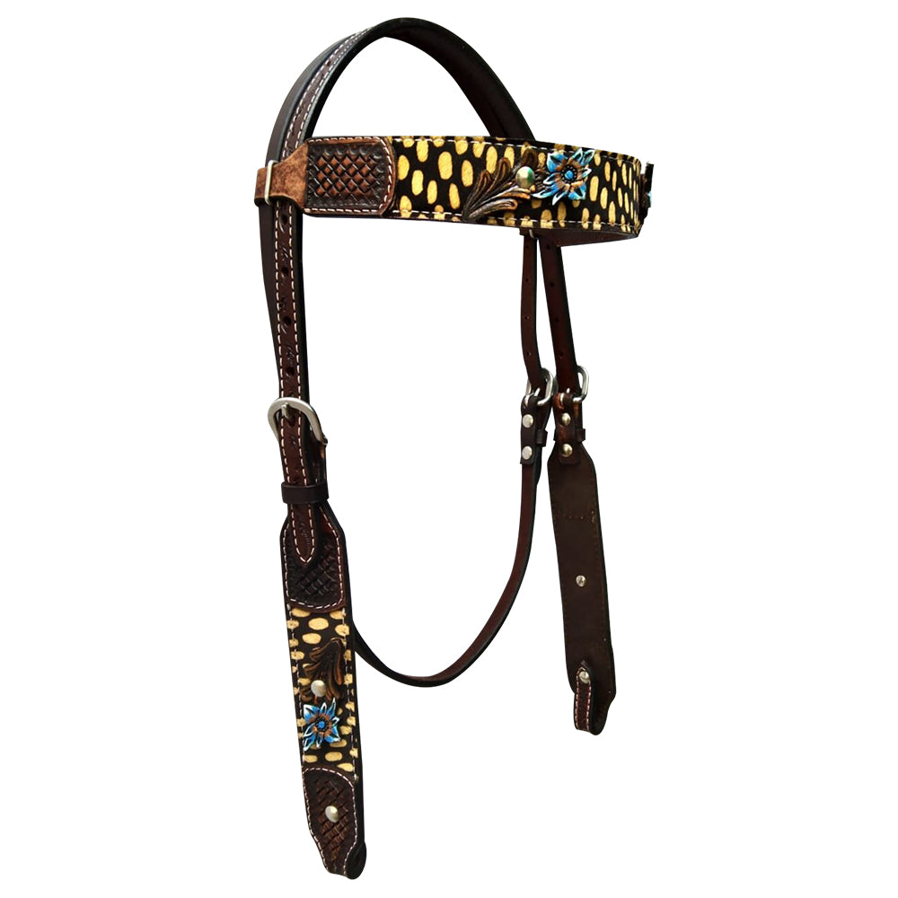 Bar H Equine Premium Hand Tooled Leather Breast Collar Stainless Steel Hardware Brown