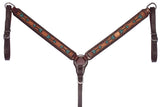 Bar H Equine Austin Arrow Spotted Leather Headstall Brown