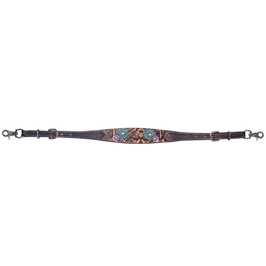 Bar H Equine Premium Hand Tooled Leather Horse Tack Headstall Breast Collar Wither Strap Set