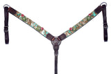 Bar H Equine Premium Hand Tooled Leather Stainless Steel Hardware Headstall Brown