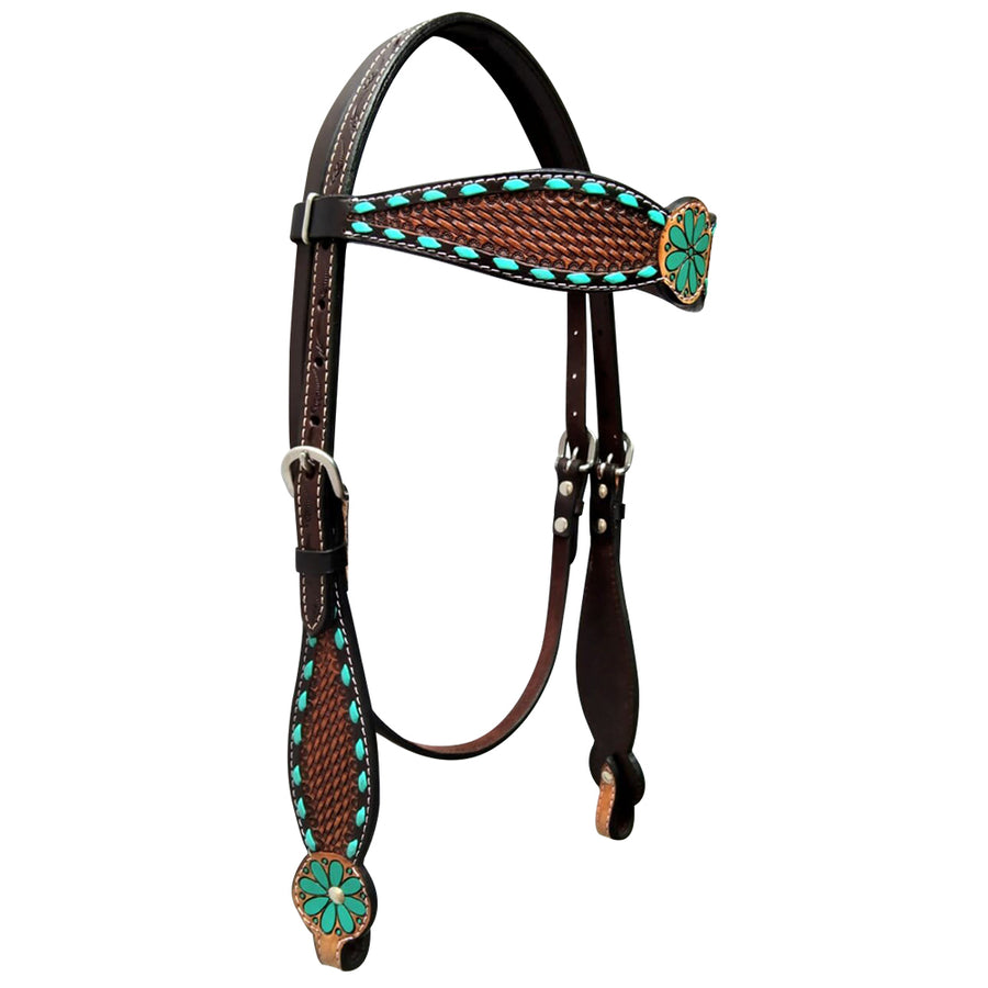 Bar H Equine Genuine Western American Leather Horse Headstall - Bar H Equine
