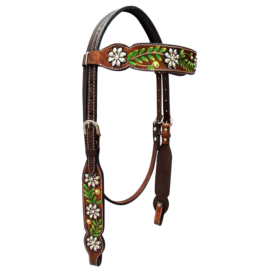 Bar H Equine Genuine Western American Leather Horse Headstall - Uhorse