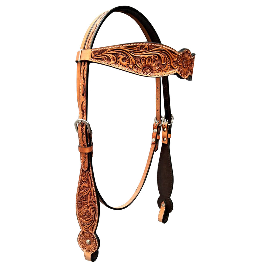 Bar H Equine Genuine Western American Leather Horse Headstall - Bar H Equine
