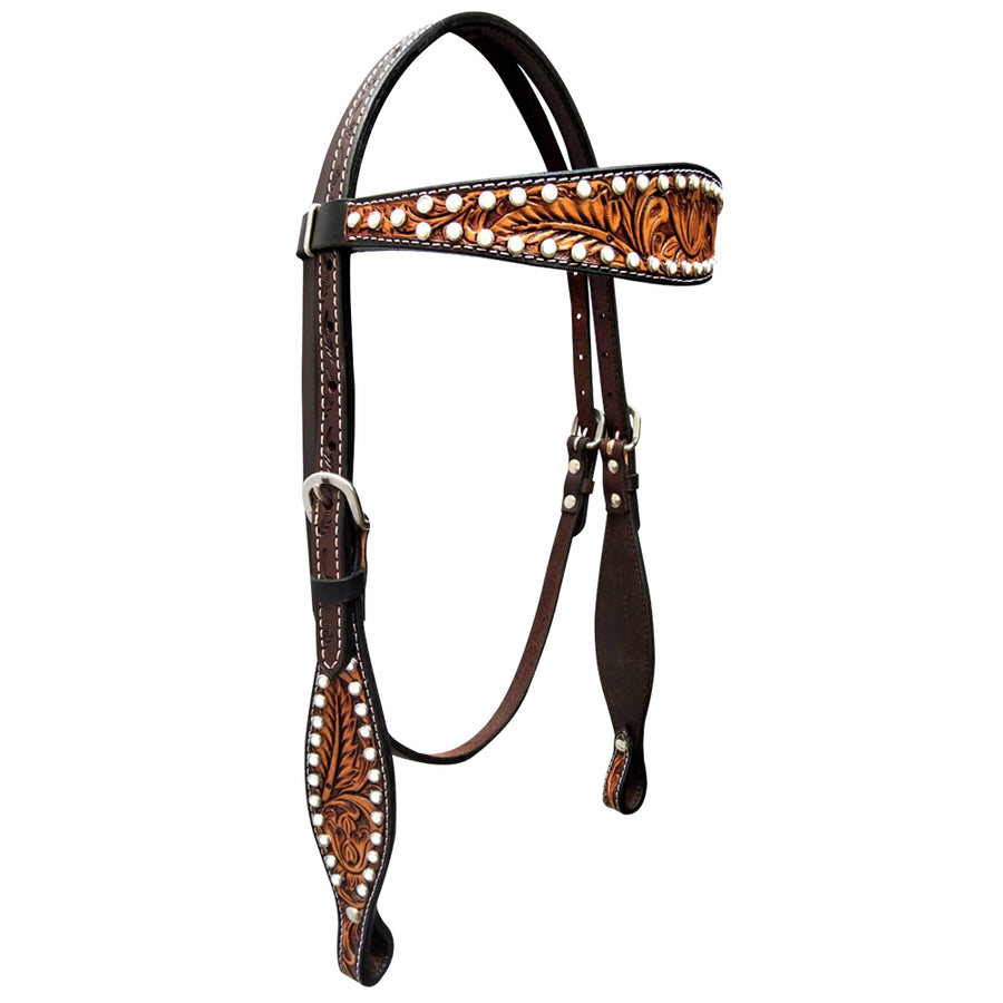 Bar H Equine Genuine Western American Leather Horse Headstall - Bar H Equine
